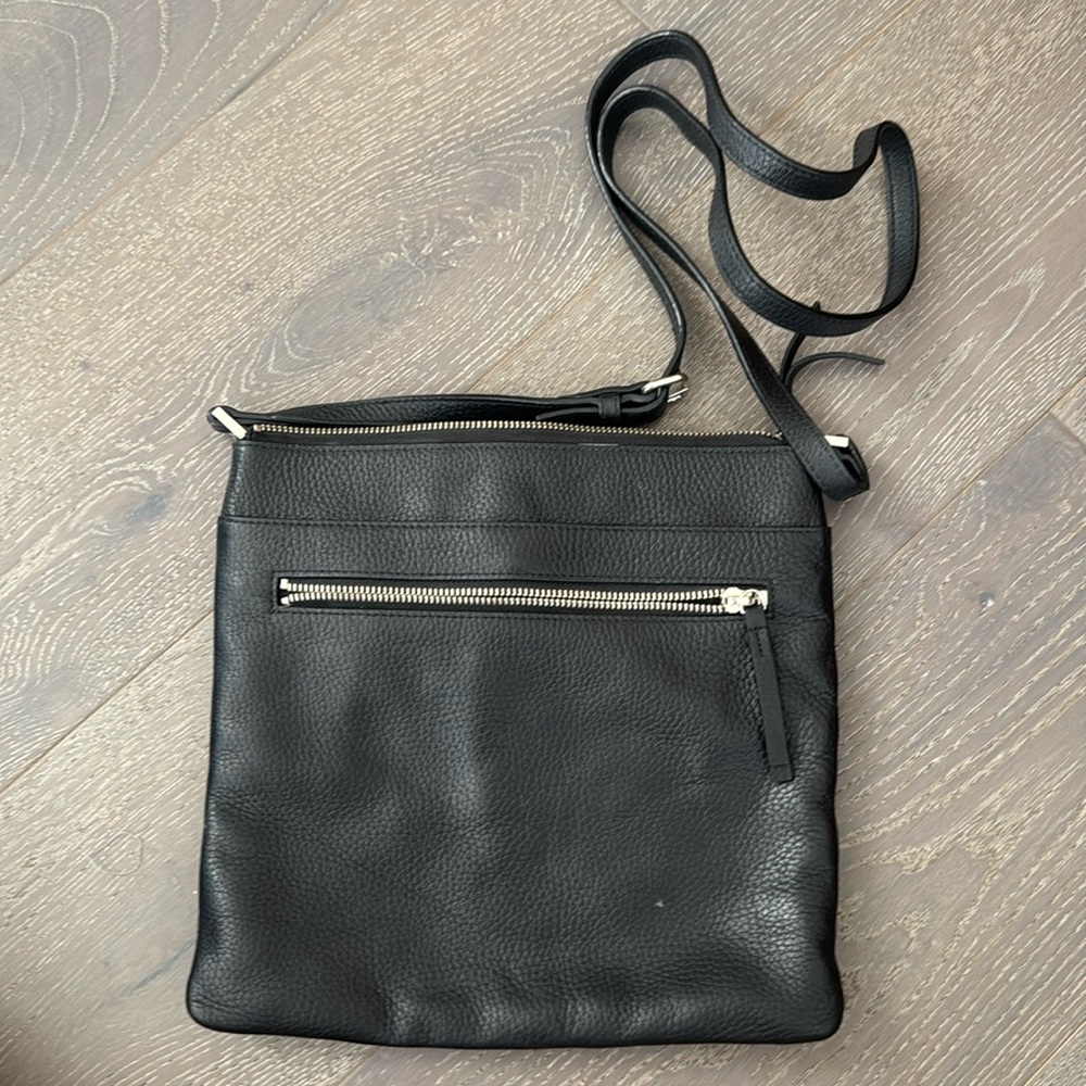 Halogen Black Leather Crossbody